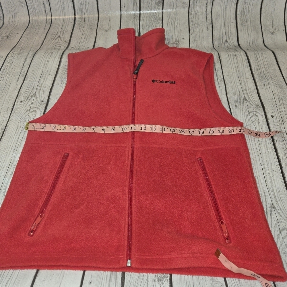 Columbia Mens Medium Red Full Zip Fleece Vest - Picture 4 of 7
